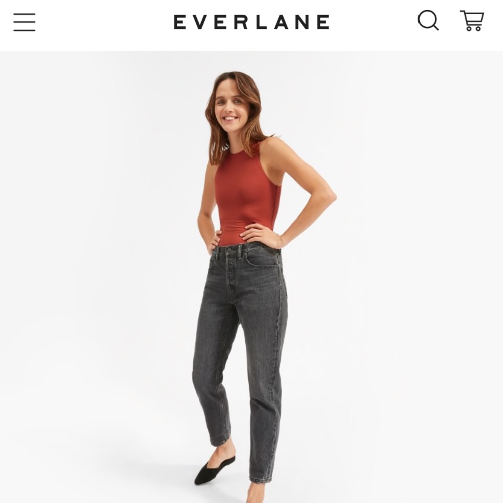 Everlane Racerback bodysuit WHITE, Small